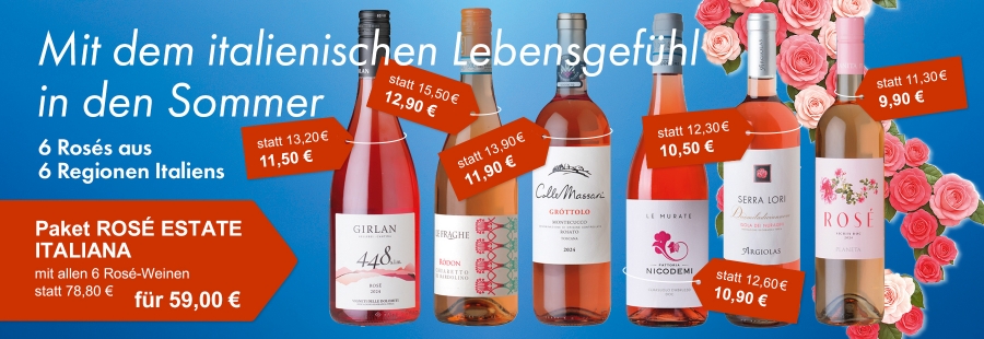 Unsere Empfehlung für Ihren italienischen Sommer: Rosé in allen Schattierungen!